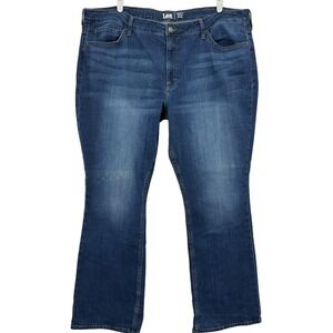Lee Women's Boot Cut Regular Fit Mid Rise Blue Stretch Denim Jeans Size 24M NWT